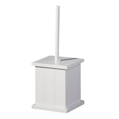 Orsina Portland White Wooden Toilet Brush Holder – Modern Bathroom Decor