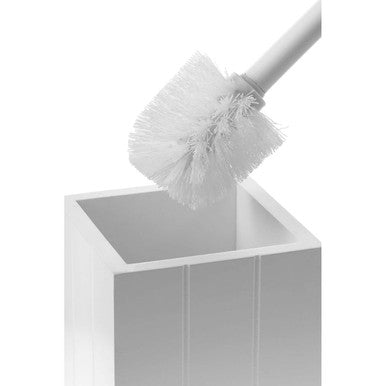 Orsina Portland White Wooden Toilet Brush Holder – Modern Bathroom Decor