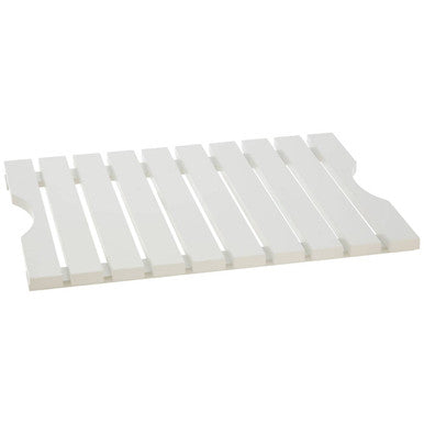 Orsina Portland White Wood Slatted Duckboard – Modern Spa Shower Mat