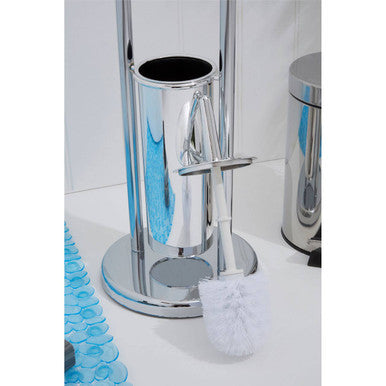 Orsina Linnea Squared Chrome Toilet Brush and Roll Holder Stand