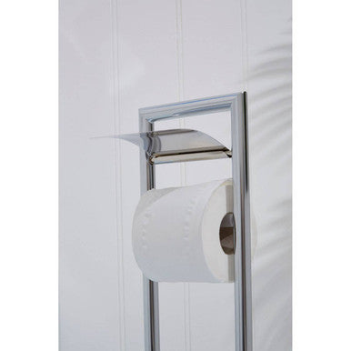 Orsina Linnea Squared Chrome Toilet Brush and Roll Holder Stand