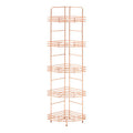 Orsina Dara 5 Tier Copper Corner Storage Rack – Modern Bathroom Caddy