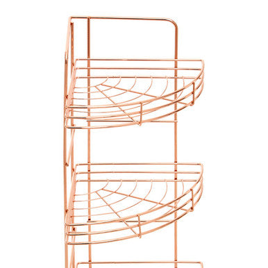 Orsina Dara 5 Tier Copper Corner Storage Rack – Modern Bathroom Caddy