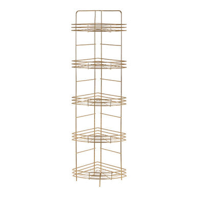 Orsina Dara 5 Tier Gold Corner Storage Rack – Luxury Bathroom Organiser