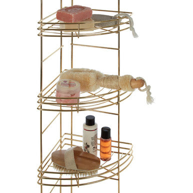 Orsina Dara 5 Tier Gold Corner Storage Rack – Luxury Bathroom Organiser