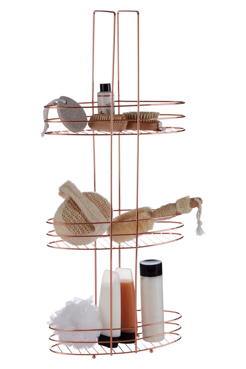 Orsina Dara 3 Tier Copper Plated Storage Rack | Modern Bathroom Organiser