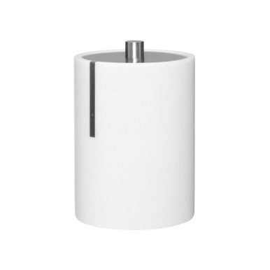 Orsina Linea White Cotton Bud Holder – Minimalist Bathroom Storage Jar