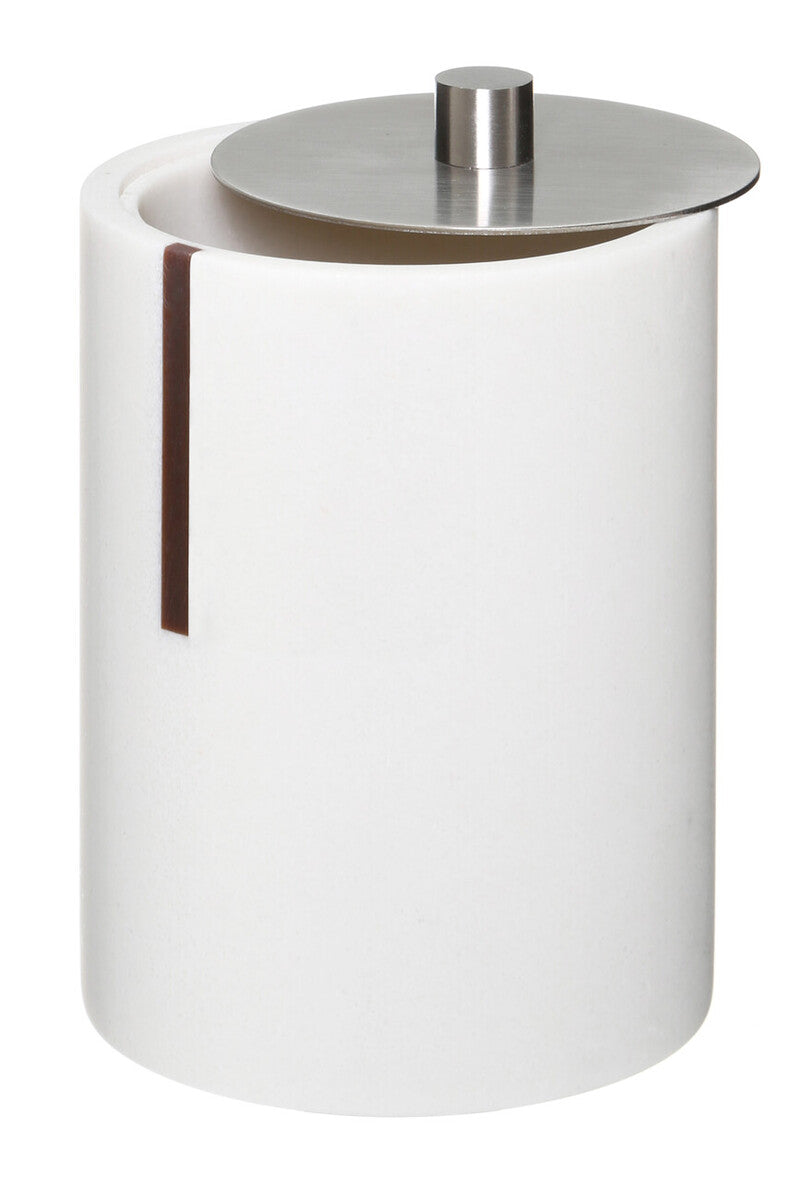 Orsina Linea White Cotton Bud Holder – Minimalist Bathroom Storage Jar