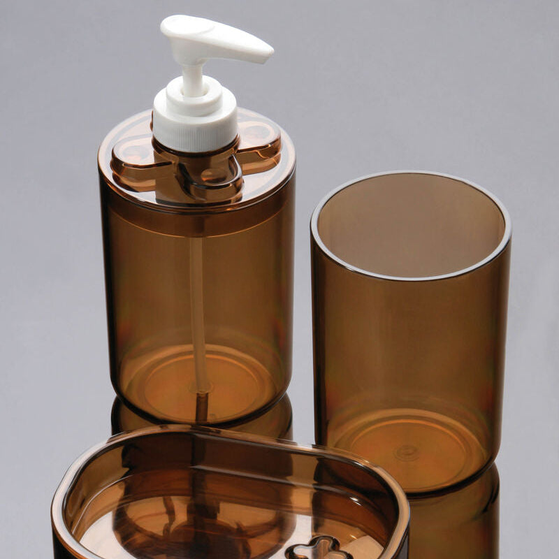 Orsina Smoke Brown Plastic Lotion Dispenser – Modern Bathroom Soap Pump
