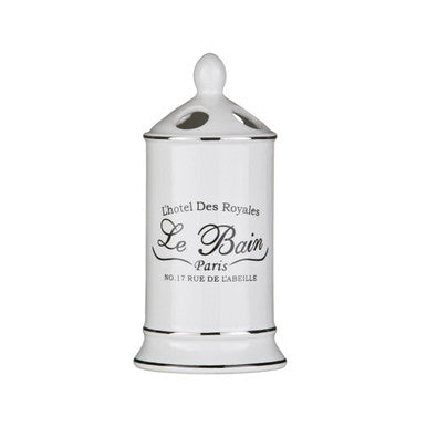 Orsina Le Bain White Ceramic Toothbrush Holder | Bathroom Sink Caddy