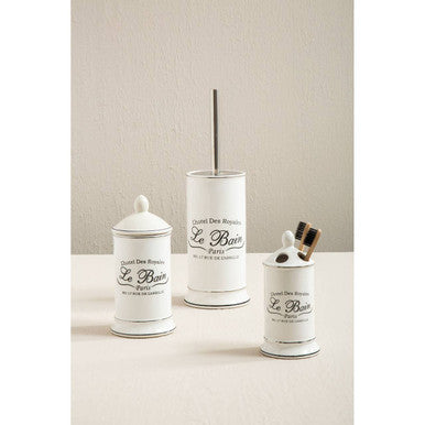 Orsina Le Bain White Ceramic Toothbrush Holder | Bathroom Sink Caddy
