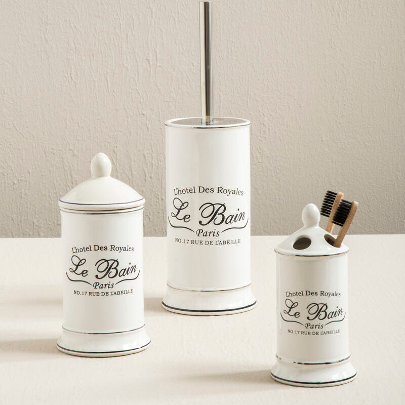 Orsina Le Bain White Toilet Brush and Holder – Modern Bathroom Set