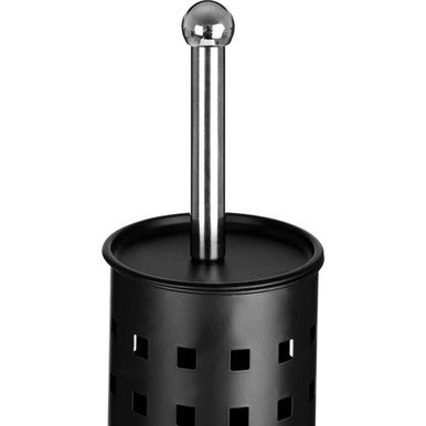 Orsina Indy Matt Black Square Toilet Brush Holder – Modern Bathroom