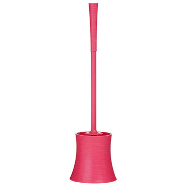 Orsina Hot Pink Plastic Toilet Brush and Holder – Modern Bathroom Set