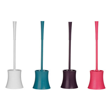 Orsina Hot Pink Plastic Toilet Brush and Holder – Modern Bathroom Set