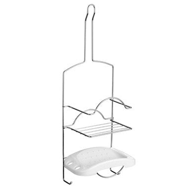 Orsina Dara 2-Tier Shower Caddy & Soap Dish | White Bathroom Organiser