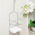 Orsina Dara 2-Tier Shower Caddy & Soap Dish | White Bathroom Organiser