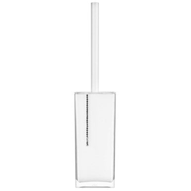 Orsina White Acrylic and Crystal Toilet Brush – Luxury Bathroom Set