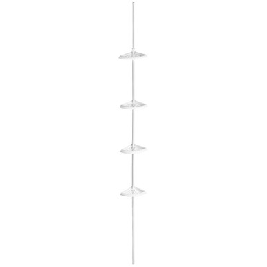 Orsina Linnea White 4 Tier Corner Shelf Unit | Bathroom Organiser