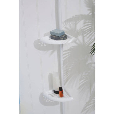 Orsina Linnea White 4 Tier Corner Shelf Unit | Bathroom Organiser