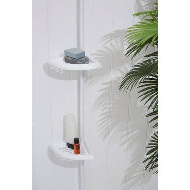 Orsina Linnea White 4 Tier Corner Shelf Unit | Bathroom Organiser