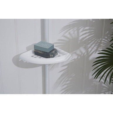 Orsina Linnea White 4 Tier Corner Shelf Unit | Bathroom Organiser