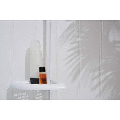 Orsina Linnea White 4 Tier Corner Shelf Unit | Bathroom Organiser