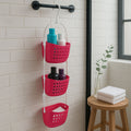Orsina Dara 3 Tier Shower Caddy – Modern Hot Pink Bathroom Organiser