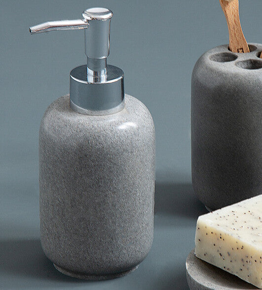 Orsina Canyon Grey Stone Effect Lotion Dispenser | Chrome Pump