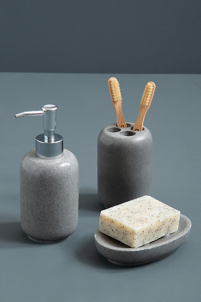 Orsina Canyon Grey Stone Effect Lotion Dispenser | Chrome Pump