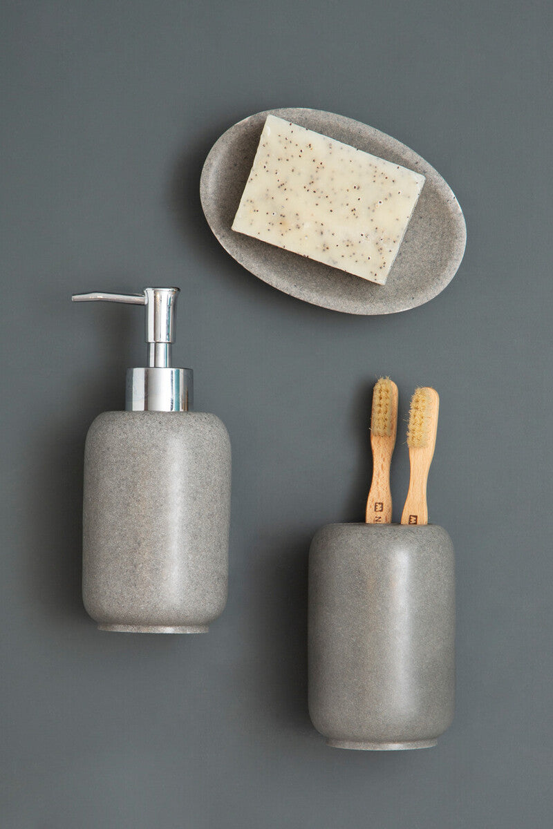 Orsina Canyon Grey Stone Effect Lotion Dispenser | Chrome Pump
