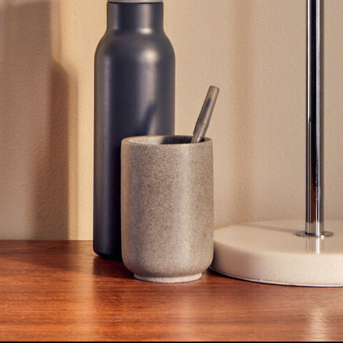 Orsina Canyon Grey Stone Effect Tumbler – Modern Toothbrush Holder