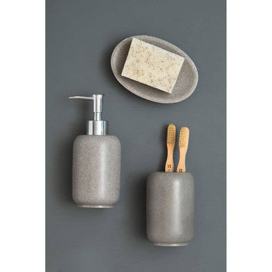 Orsina Canyon Grey Stone Toothbrush Holder – Modern Bathroom Organizer