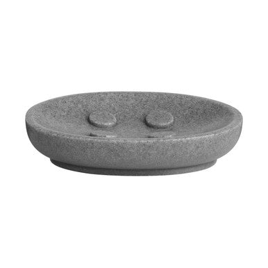 Orsina Canyon Grey Stone Soap Dish – Modern Contoured Bathroom Holder
