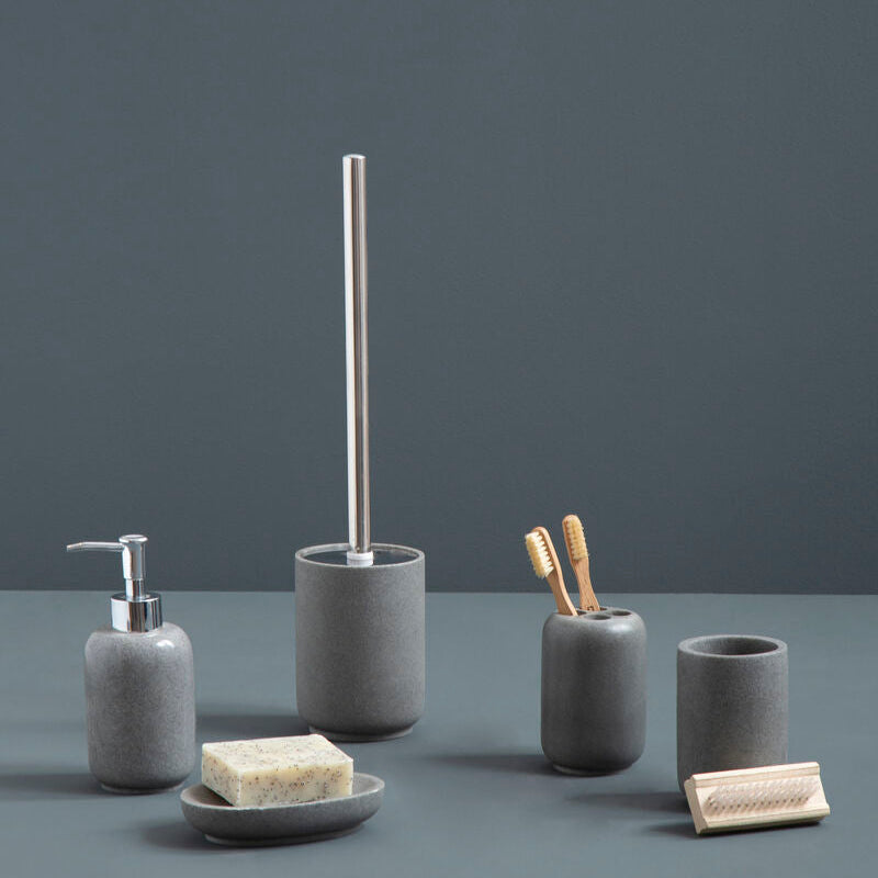 Orsina Canyon Grey Stone Toothbrush Holder – Modern Bathroom Organizer