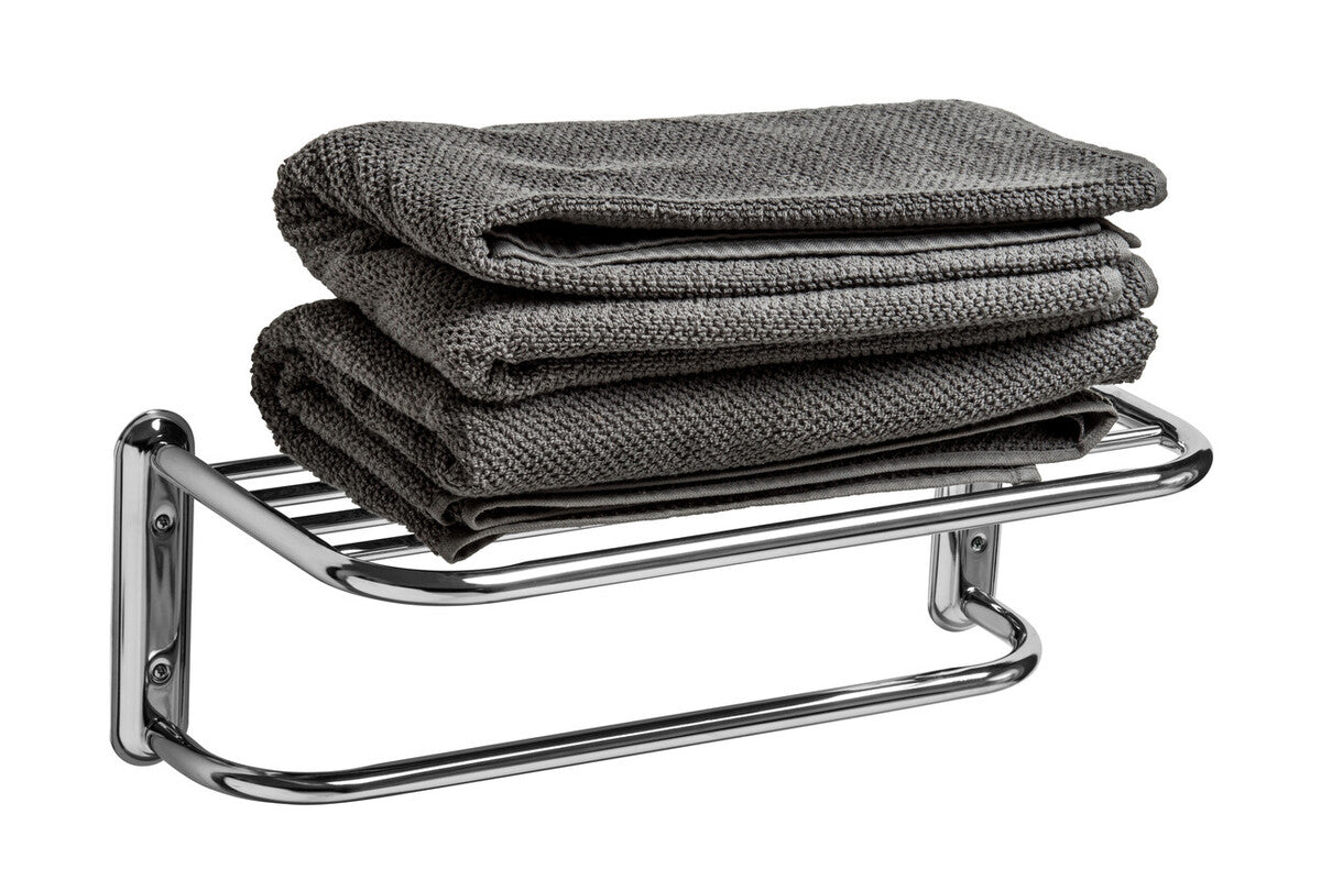 Orsina Dara Chrome Wall Mounted Towel Shelf | Modern Bathroom Storage