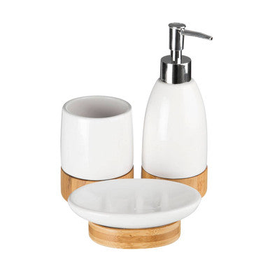 Orsina Earth 3-Piece Bathroom Set | Minimalist Sink Countertop Organizer