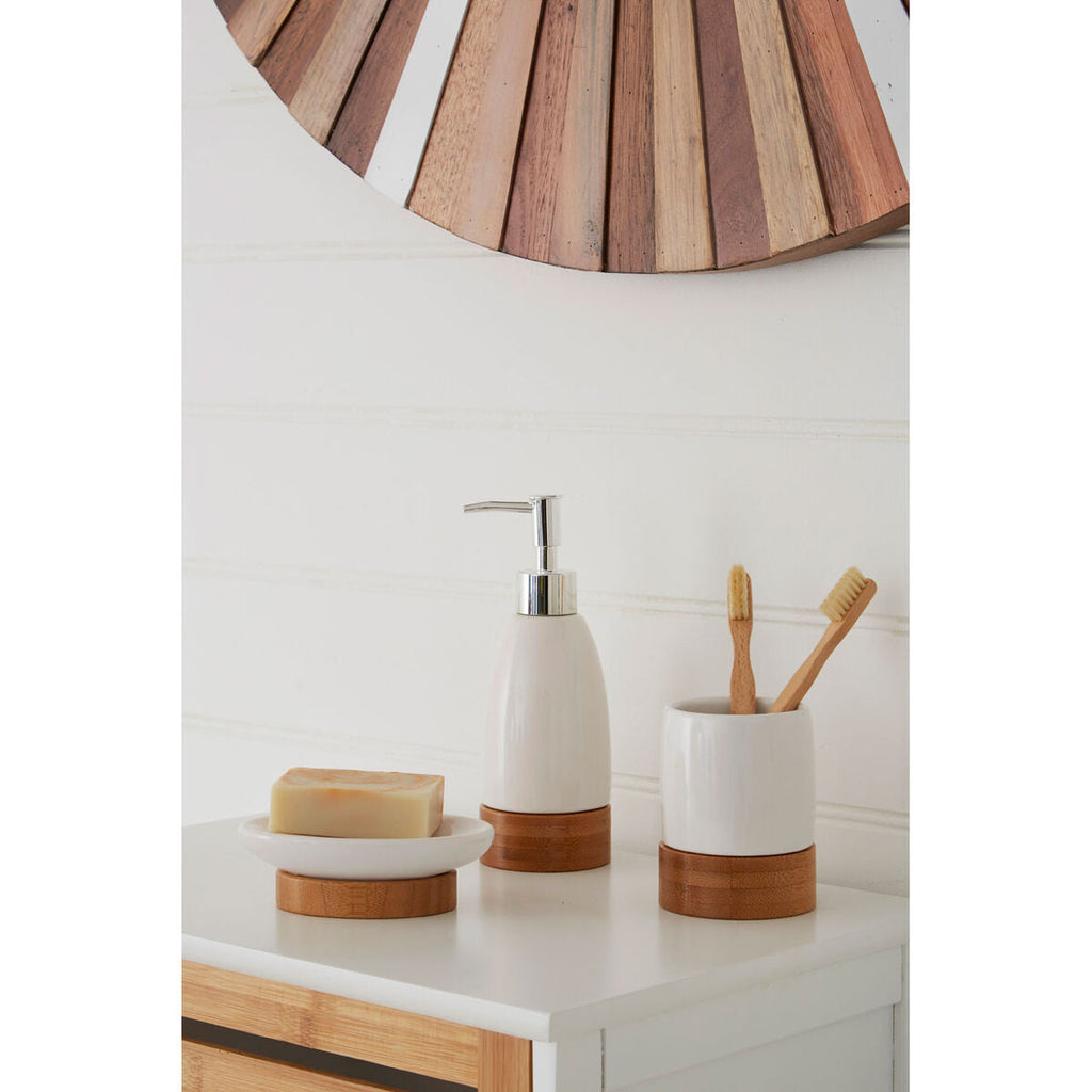 Orsina Earth 3-Piece Bathroom Set | Minimalist Sink Countertop Organizer