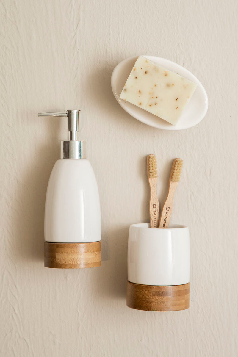 Orsina Earth 3-Piece Bathroom Set | Minimalist Sink Countertop Organizer