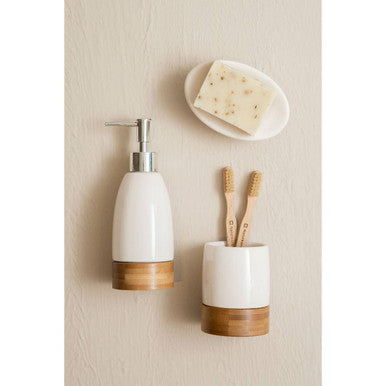 Orsina Earth 3-Piece Bathroom Set | Minimalist Sink Countertop Organizer