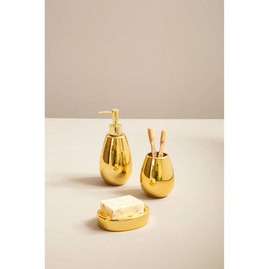 Orsina Magpie Gold 3-Piece Dolomite Bathroom Set | Modern Luxury Decor