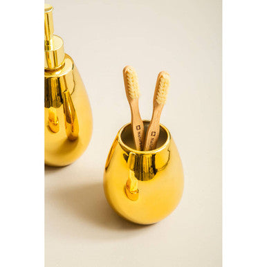 Orsina Magpie Gold 3-Piece Dolomite Bathroom Set | Modern Luxury Decor