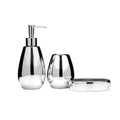 Orsina Magpie Silver 3-Piece Dolomite Bathroom Set | Modern Vanity Decor
