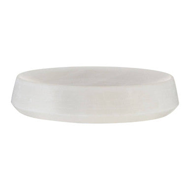 Orsina Abaska White Marble Soap Dish – Oval Stone Bathroom Accessory