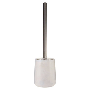 Orsina Off White Marble and Stainless Steel Toilet Brush Holder