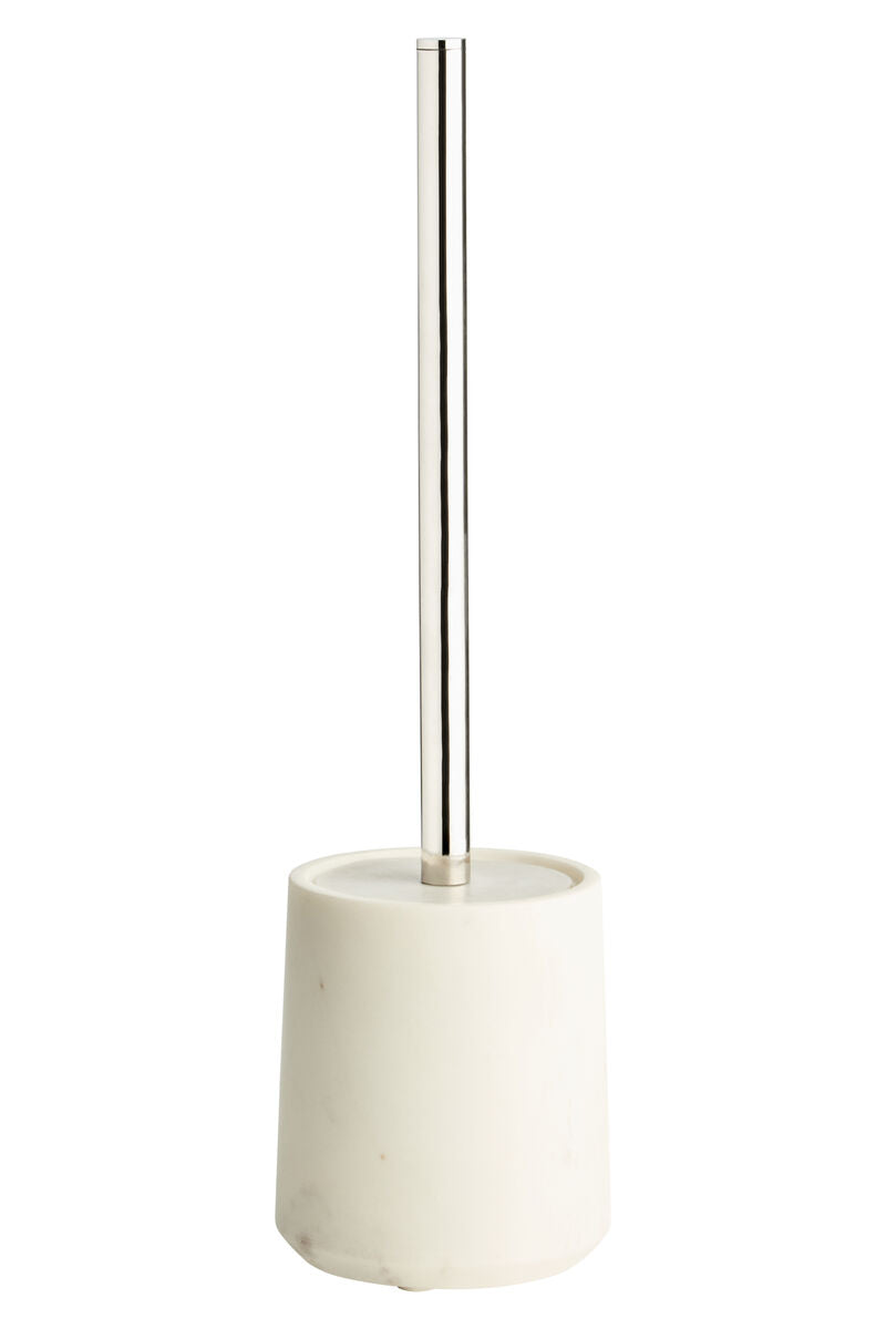 Orsina Off White Marble and Stainless Steel Toilet Brush Holder