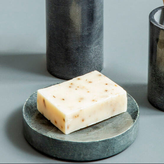 Orsina Kamal Dark Grey Marble Effect Soap Dish | Modern Bathroom Holder