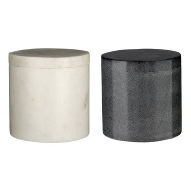 Orsina Kamal Dark Grey Marble Effect Cotton Jar | Bathroom Vanity Storage