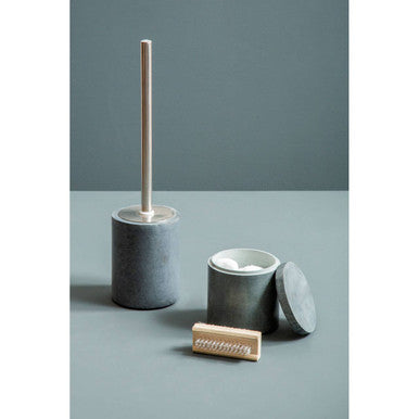 Orsina Kamal Dark Grey Marble Effect Toilet Brush - Modern Bathroom Set