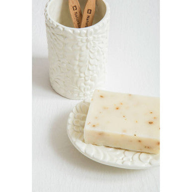 Orsina Magnolia 3-Piece Bathroom Set – Cream Floral Vanity Accessories